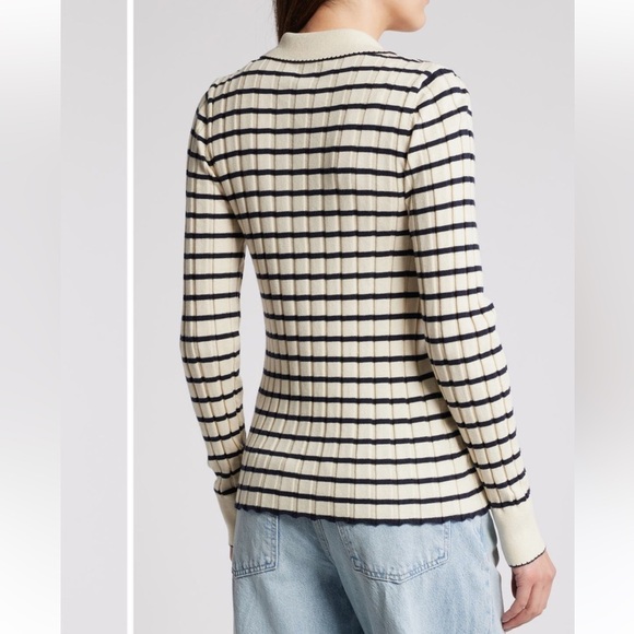 NWT RAILS Aurelia Striped long sleeve cotton and silk blend cardigan XS - Picture 2 of 6